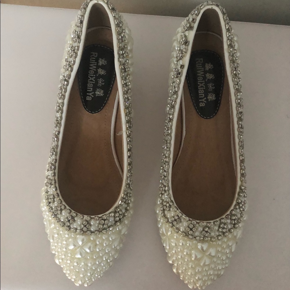 Ruiweixianya size 40 in Chinese, white wedding shoes